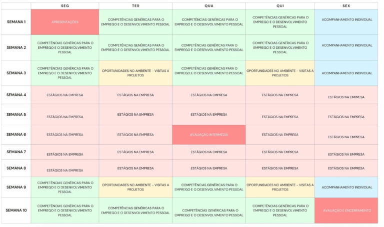 Exemplo de calendário